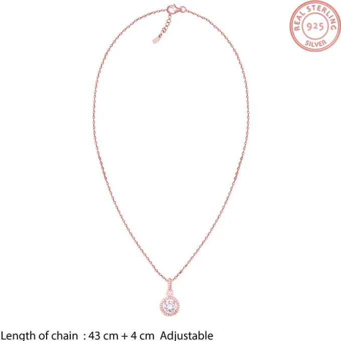 Rose Gold Drizzle Drop Pendant With Link Chain