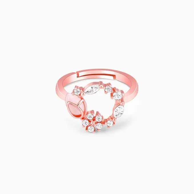 Rose Gold Drop Wreath Ring