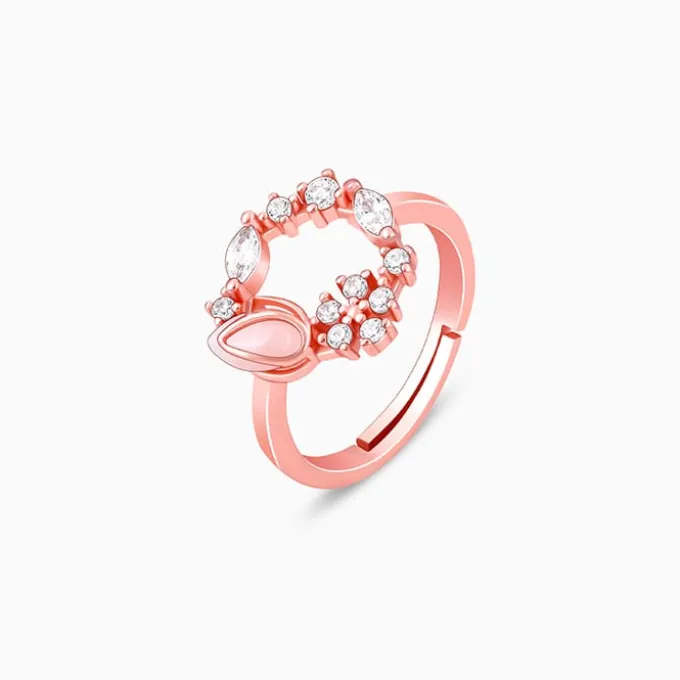 Rose Gold Drop Wreath Ring