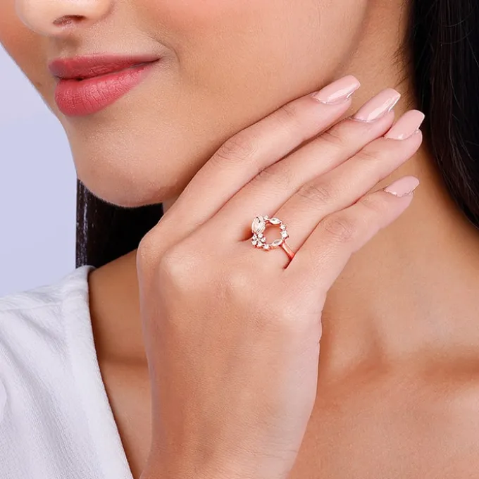 Rose Gold Drop Wreath Ring
