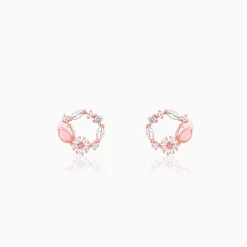 Rose Gold Drop Wreath Studs