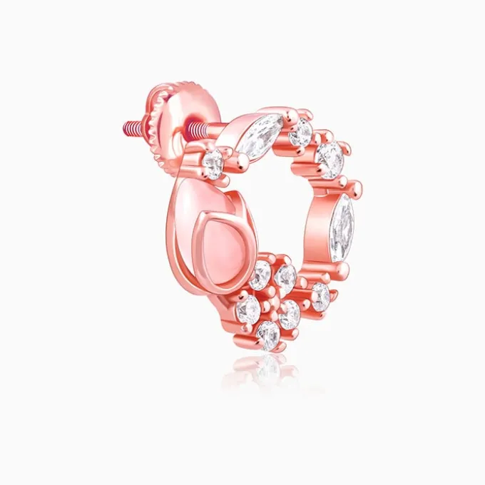 Rose Gold Drop Wreath Studs