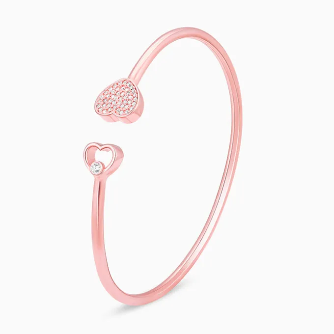 Rose Gold Dual Heart Bracelet