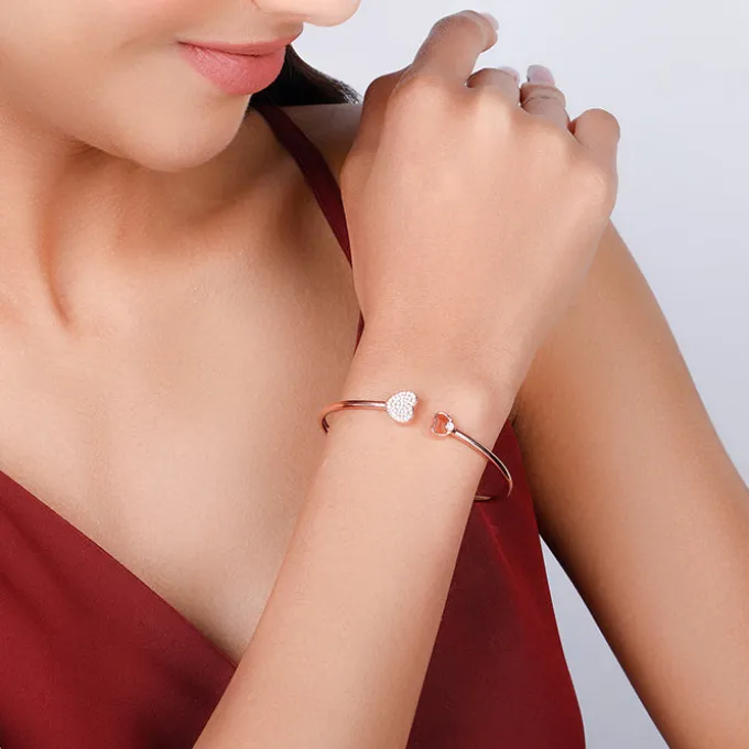 Rose Gold Dual Heart Bracelet