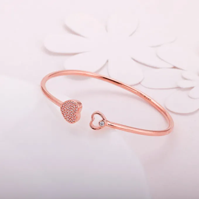 Rose Gold Dual Heart Bracelet