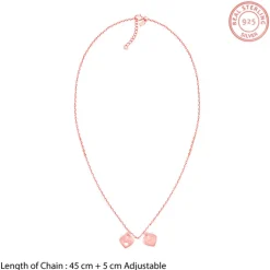 Rose Gold Dual Heart Name Personalised Necklace