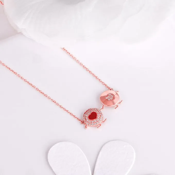 Rose Gold Duo Heart Necklace