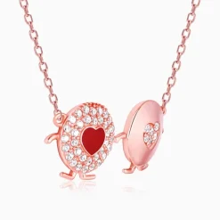 Rose Gold Duo Heart Necklace