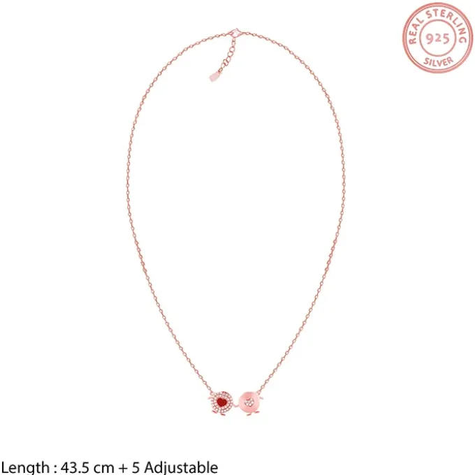 Rose Gold Duo Heart Necklace