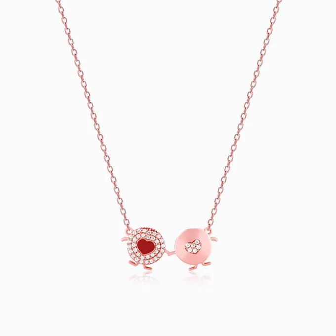 Rose Gold Duo Heart Necklace