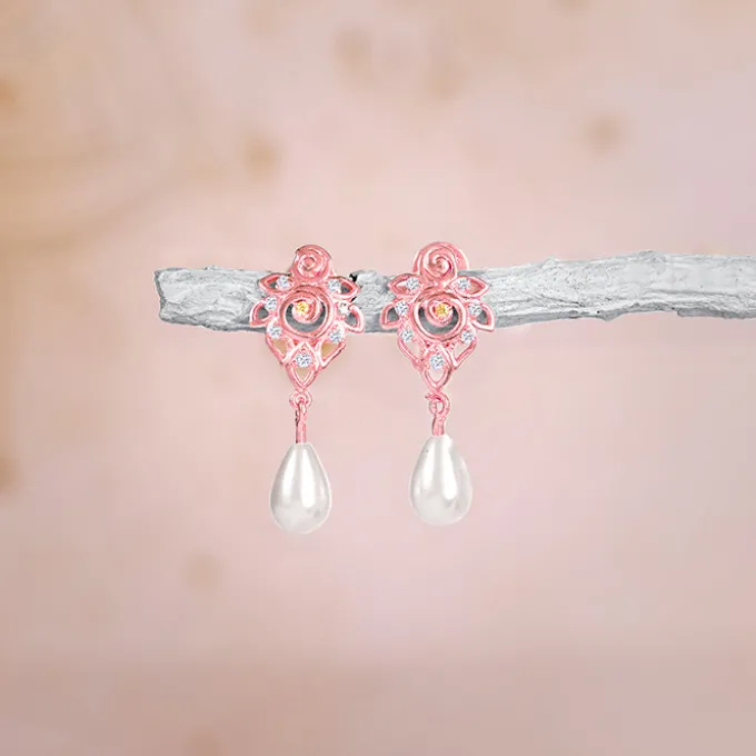Rose Gold Eachna Earrings
