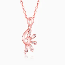 Rose Gold Elegant Musli Pendant With Link Chain