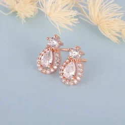 Rose Gold Elegant Pear Drop Earrings