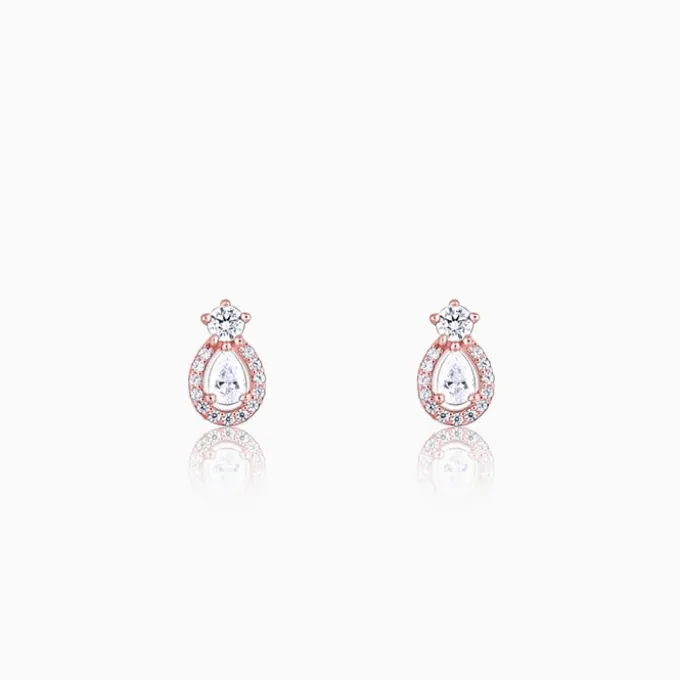 Rose Gold Elegant Pear Drop Earrings