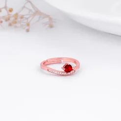 Rose Gold Embrace Of Red Ring