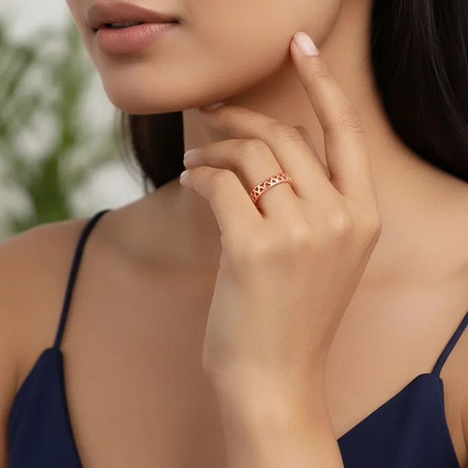 Rose Gold Endless Heart Ring