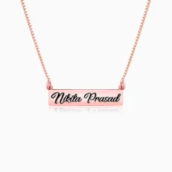 Rose Gold Engraved Pendant with Box Chain