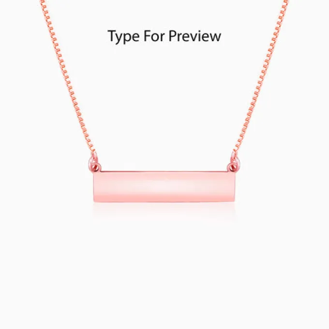 Rose Gold Engraved Pendant with Box Chain