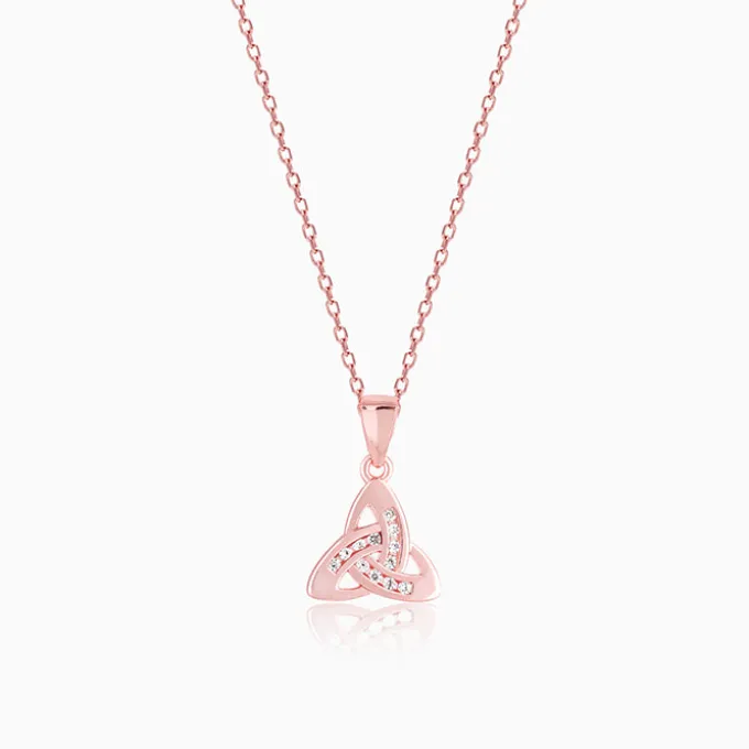 Rose Gold Enveloped in Love Pendant with Link Chain