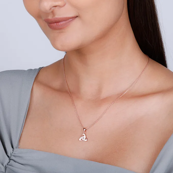 Rose Gold Enveloped in Love Pendant with Link Chain