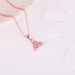 Rose Gold Enveloped in Love Pendant with Link Chain
