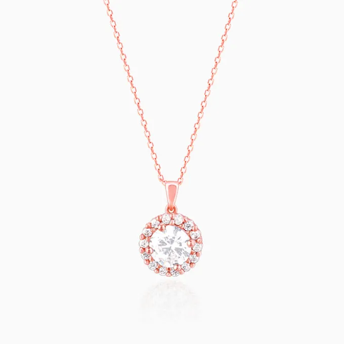 Rose Gold Eve Beauty Pendant With Link Chain