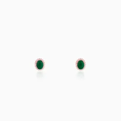Rose Gold Evergreen Halo Studs