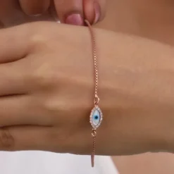 Rose Gold Evil Eye Bracelet