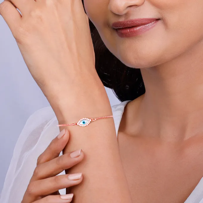Rose Gold Evil Eye Bracelet