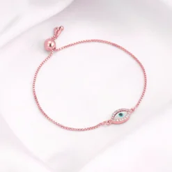 Rose Gold Evil Eye Bracelet