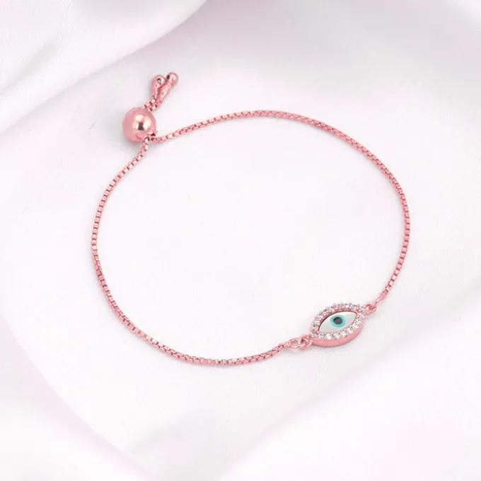 Rose Gold Evil Eye Bracelet