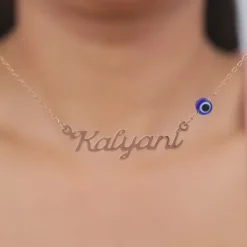 Rose Gold Evil Eye Personalised Name Necklace