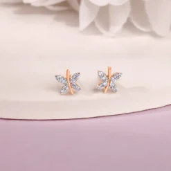 Rose Gold Evolve Lab Grown Diamond Stud Earrings