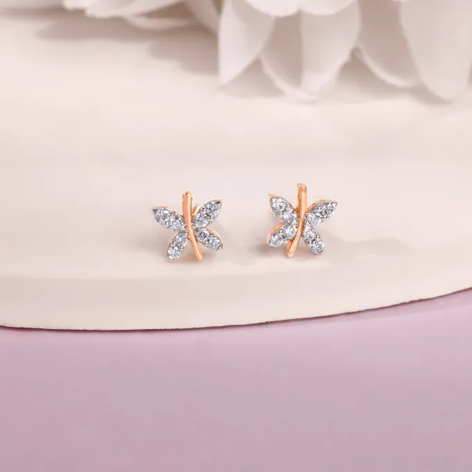 Rose Gold Evolve Lab Grown Diamond Stud Earrings