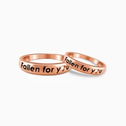 Rose Gold Fallen For You Couple Rings