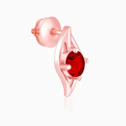 Rose Gold Falling Dew in Red Earrings