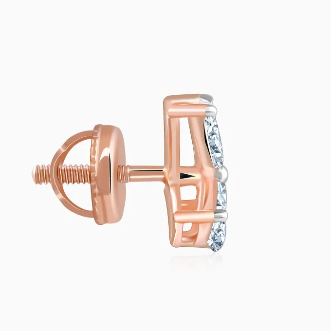 Rose Gold Filigree Butterfly Lab Grown Diamond Earrings