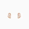 Rose Gold Floating Heart Stud Earrings