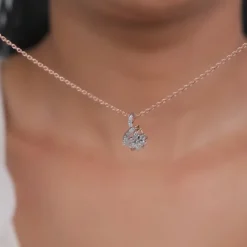 Rose Gold Flora Knot Lab Grown Diamond Pendant