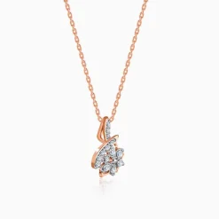 Rose Gold Flora Knot Lab Grown Diamond Pendant