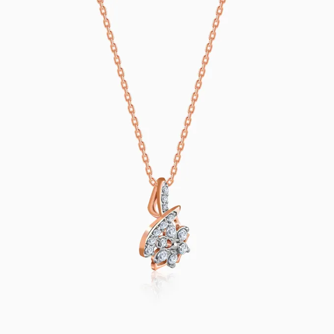 Rose Gold Flora Knot Lab Grown Diamond Pendant