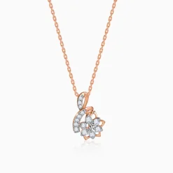 Rose Gold Flora Knot Lab Grown Diamond Pendant