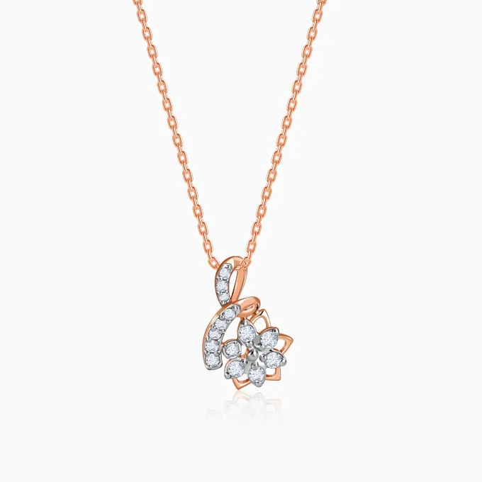 Rose Gold Flora Knot Lab Grown Diamond Pendant