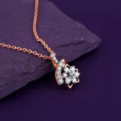 Rose Gold Flora Knot Lab Grown Diamond Pendant