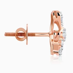 Rose Gold Floral Bae Lab Grown Diamond Earrings