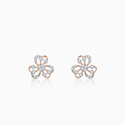Rose Gold Floral Bae Lab Grown Diamond Earrings