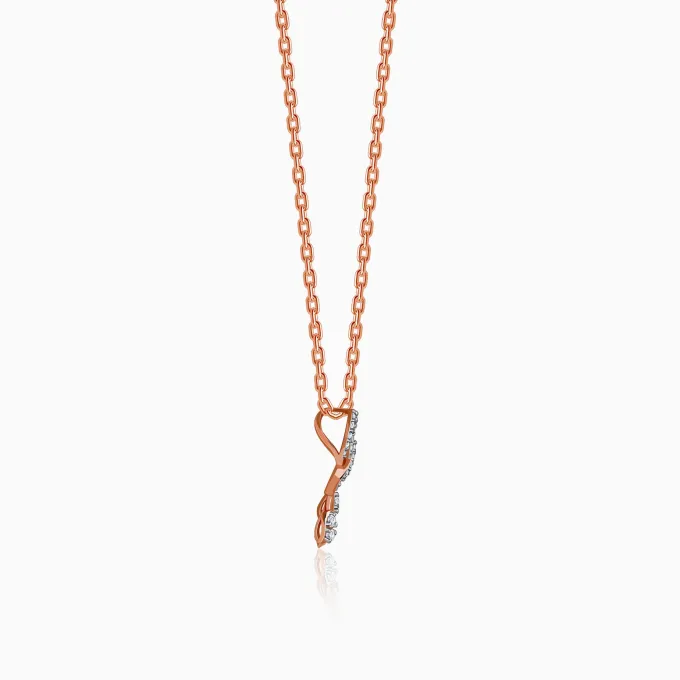 Rose Gold Floral Bond Lab Grown Diamond Pendant