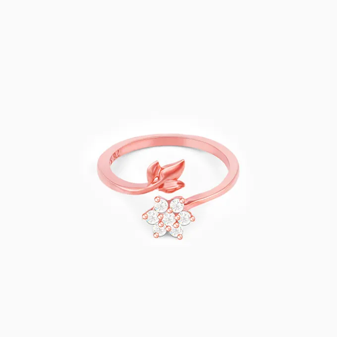 Rose Gold Floral Chic Ring