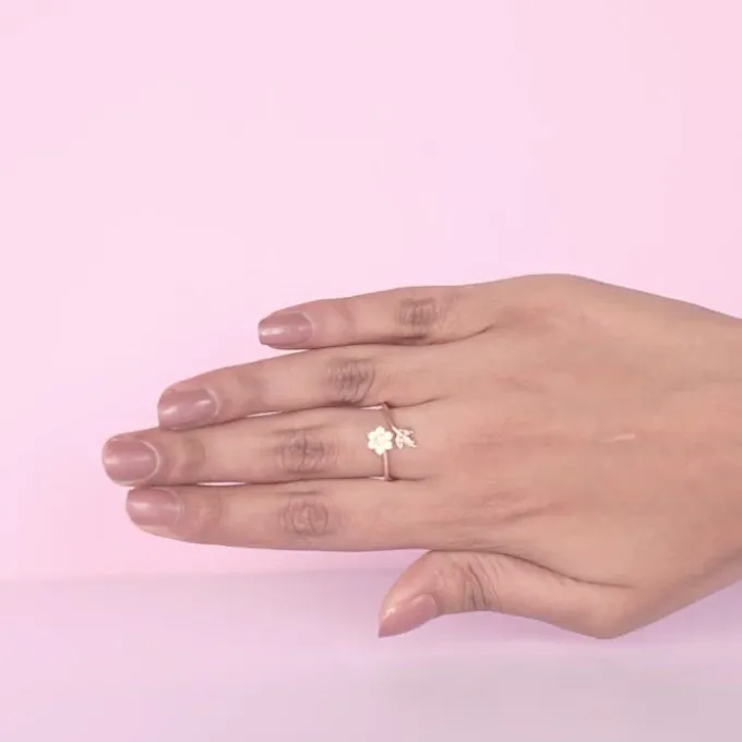 Rose Gold Floral Chic Ring