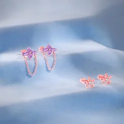 Rose Gold Floral Ear Piercings Set
